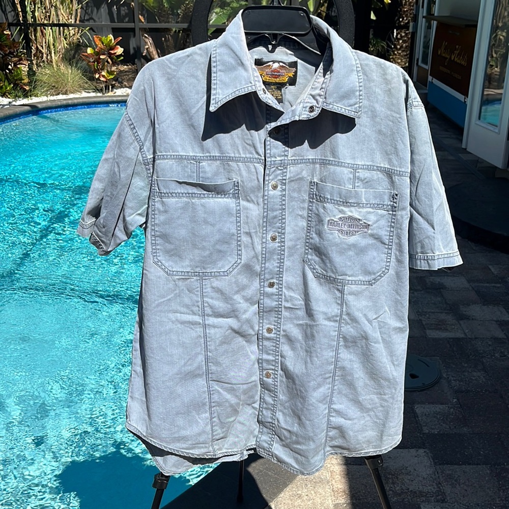 HARLEY DAVIDSON Mens Large Button up
